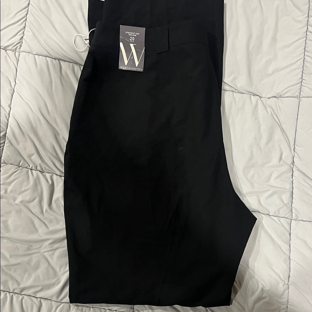 Worthington Black Women's Trousers straight leg, high-rise Tall